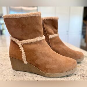 Style & Co. Brown Suede Wedge Boots
